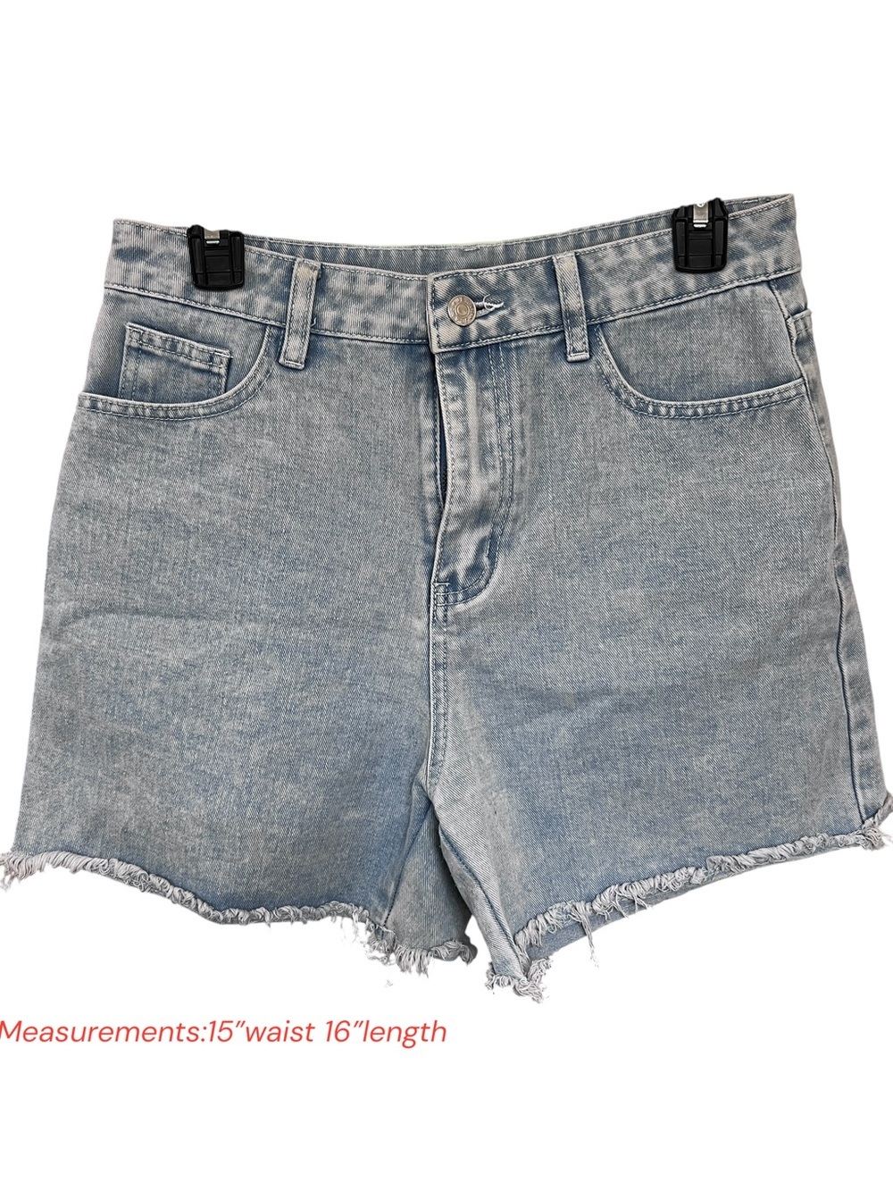 Women's Light Blue Denim Jean Shorts with Frayed Hem